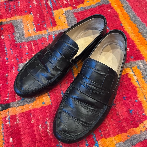 Jamie Haller Black Croc Penny Loafers, size 40 (9/9.5), very good condition - Picture 9 of 14